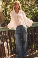 Oddi Crinkled Peasant Top in White