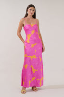 Sugarlips Morgany Floral Tirza Maxi Dress in Org-Fuchsia