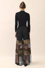 Load image into Gallery viewer, Oddi Mixed Print Tired Pants in Black Leopard Combo
