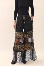 Load image into Gallery viewer, Oddi Mixed Print Tired Pants in Black Leopard Combo

