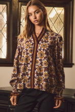 Load image into Gallery viewer, Oddi Floral Print Blouse in Burgundy
