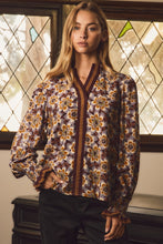 Load image into Gallery viewer, Oddi Floral Print Blouse in Burgundy

