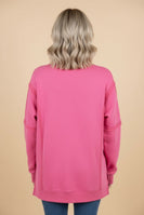 Heimish Leopard Love Applique Drop Shoulder Sweatshirt in Pink