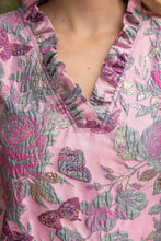Load image into Gallery viewer, VOY Floral Jacquard Ruffle Mini Dress in Mauve
