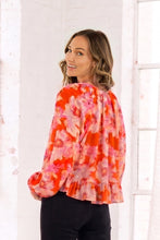 Load image into Gallery viewer, Sew in Love Floral Print Blouse With Balloon Sleeve in Red/Yellow

