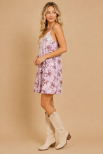 Load image into Gallery viewer, J.nna Faux Suede Floral Lace Slip Dress in Mauve
