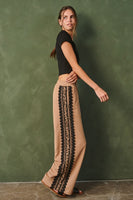 Jade by Jane Lace Side Stripe Sweatpants in Mocha