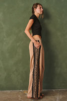 Jade by Jane Lace Side Stripe Sweatpants in Mocha