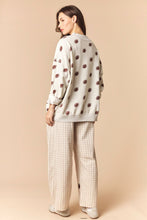 Load image into Gallery viewer, Peach Love Reversible Gameday and Football Mock Neck Sweatshirt in Beige
