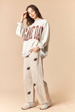 Load image into Gallery viewer, Peach Love Reversible Gameday and Football Mock Neck Sweatshirt in Heather Grey
