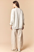Load image into Gallery viewer, Peach Love Reversible Gameday and Football Mock Neck Sweatshirt in Heather Grey
