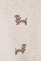 Sunday Edition Weenie Dog All Over Print Crew Neck Sweatshirt in Melange