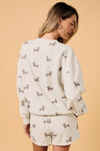 Load image into Gallery viewer, Sunday Edition Weenie Dog All Over Print Crew Neck Sweatshirt in Melange
