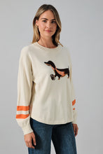 Load image into Gallery viewer, Sunday Edition Game Day Dog Graphic Knit Sweater in Cream Orange
