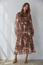 Load image into Gallery viewer, By Together Brume Floral Dress in Brown
