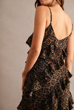Load image into Gallery viewer, MABLE Leopard Asymmetrical Ruffle Tiered Maxi Dress in Leopard

