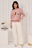Sunday Edition Mallard Duck Graphic Knit Sweater in Lavender