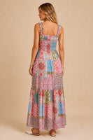 J.nna Smocked Top Patchwork Maxi Dress in Spring Boho