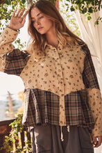 Load image into Gallery viewer, Oddi Floral and Plaid Shirt in Taupe Combo

