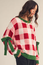 Load image into Gallery viewer, LovLov Blocked Knit Sweater with Side Ribbons in Multi
