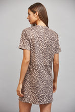 Load image into Gallery viewer, FATE Animal Print Faux Suede Shift Dress in Mauve Brown
