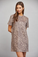 Load image into Gallery viewer, FATE Animal Print Faux Suede Shift Dress in Mauve Brown
