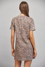 Load image into Gallery viewer, FATE Animal Print Faux Suede Shift Dress in Mauve Brown
