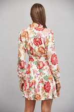 Load image into Gallery viewer, FATE Floral Print Waist Tie Mini Dress in Cream Multi
