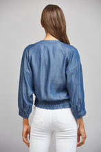 Load image into Gallery viewer, FATE Adjustable Hem Tencel Jacket in Dark Denim Blue
