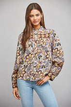 Load image into Gallery viewer, FATE Mixed Print Button Down Blouse in Beige Multi
