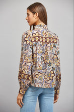 Load image into Gallery viewer, FATE Mixed Print Button Down Blouse in Beige Multi
