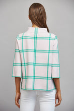 Load image into Gallery viewer, FATE Plaid Pattern Mock Neck Sweater in Pastel Pink Green
