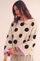 LovLov Polka Dots Effortless Everyday Sweater in Ivory Dots