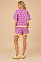 J.nna The Pink Petal and Pleat Set in Pink Yellow Combo