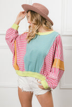 Load image into Gallery viewer, BiBi OVERSIZED Mix n Match Striped Top in Blue/Pink
