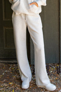 Rae Mode Scuba Knit Straight Leg Pants in Light Heather Grey