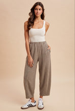 Load image into Gallery viewer, AnnieWear Soft Knit Cropped Barrel Pants in Muted Mocha
