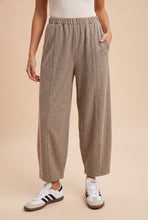 Load image into Gallery viewer, AnnieWear Soft Knit Cropped Barrel Pants in Muted Mocha
