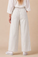 J.nna Solid Color Washed Barrel Leg Pants in Pale Grey
