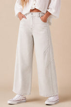 Load image into Gallery viewer, J.nna Solid Color Washed Barrel Leg Pants in Pale Grey
