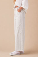 J.nna Solid Color Washed Barrel Leg Pants in Pale Grey