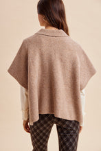 Load image into Gallery viewer, AnnieWear Side Slit Sweater Cape Cardigan in Latte
