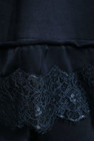 Sunday Edition Lace Trim Hem Sweatshirt in Navy