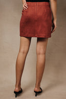 Sunday Edition Colorblock Faux Suede Mini Skirt in Rust-Multi