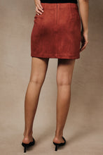 Load image into Gallery viewer, Sunday Edition Colorblock Faux Suede Mini Skirt in Rust-Multi
