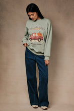 Load image into Gallery viewer, Sunday Edition Fall Market Pumpkin Truck Graphic Crewneck Sweatshirt in Sage
