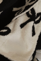 Nash Grey Black and Cream Bow Luxury Blanket