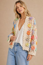 Load image into Gallery viewer, J.nna Floral Crochet Cardigan in Cream
