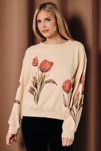 Load image into Gallery viewer, Sunday Edition Tulip Graphic Fleece Sweatshirt in Beige
