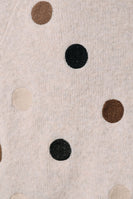 Sunday Edition Fuzzy Polka Dot Raglan Short Sleeve Knit Sweater in Oatmeal-Multi Dot